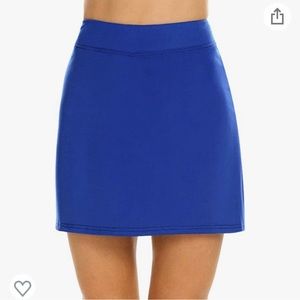 New Ekouaer Active Performance Skort Skirt Running Tennis Golf Blue Large